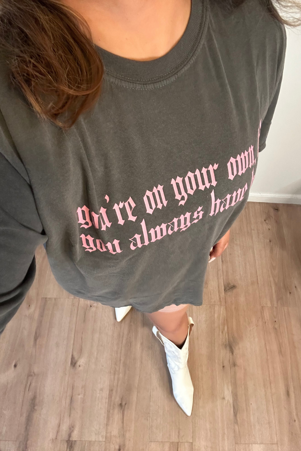 You're On Your Own Kid Oversized Charcoal T-Shirt