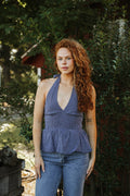 Delaney Plaid Halter Top