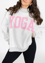 PILATES/YOGA Reversible Mockneck-Heather Grey/Pink