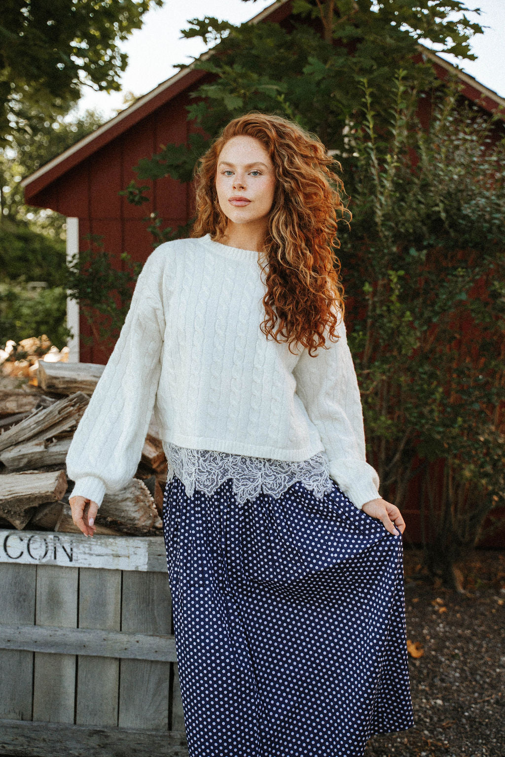 Main Street Polka Dot Maxi Skirt