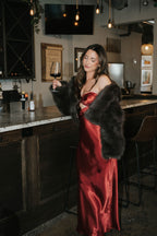 Marlowe Strapless Dress- Crimson Red