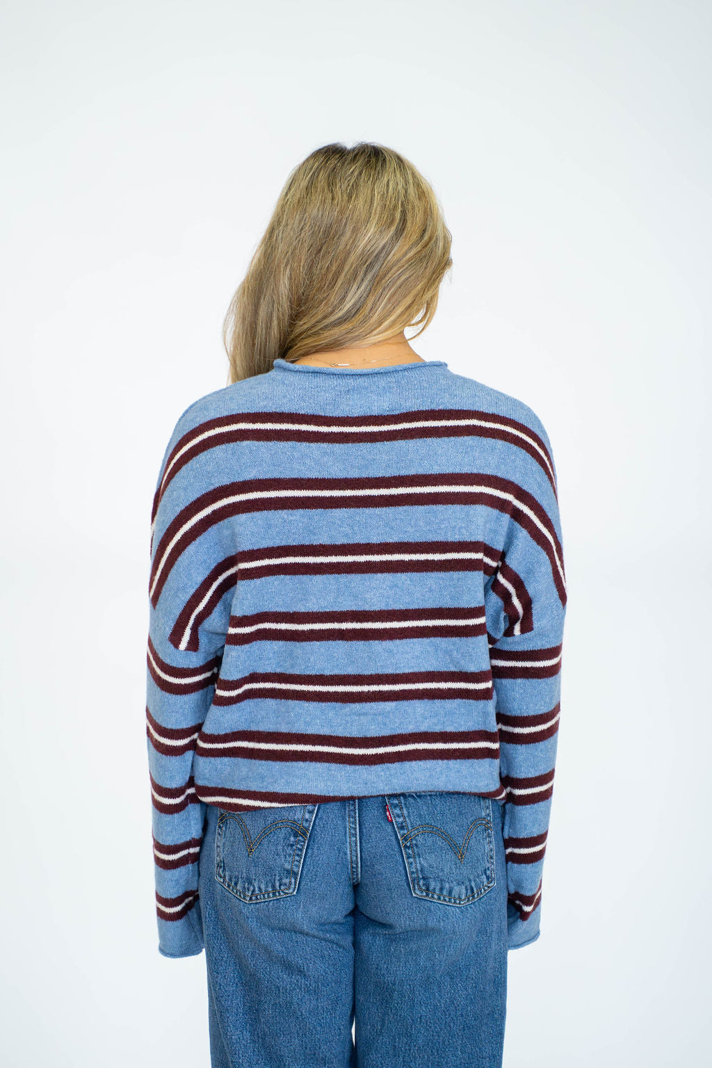 Coastal Stripe Cardigan- Blue