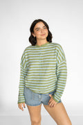Sunlit Coast Stripe Cardigan – Matcha