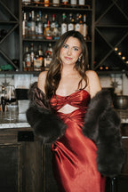 Marlowe Strapless Dress- Crimson Red