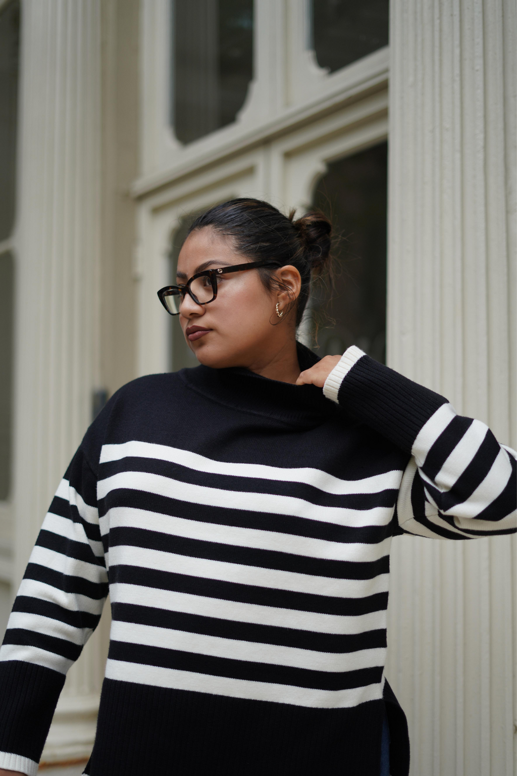 Chic Stripe Knit Sweater