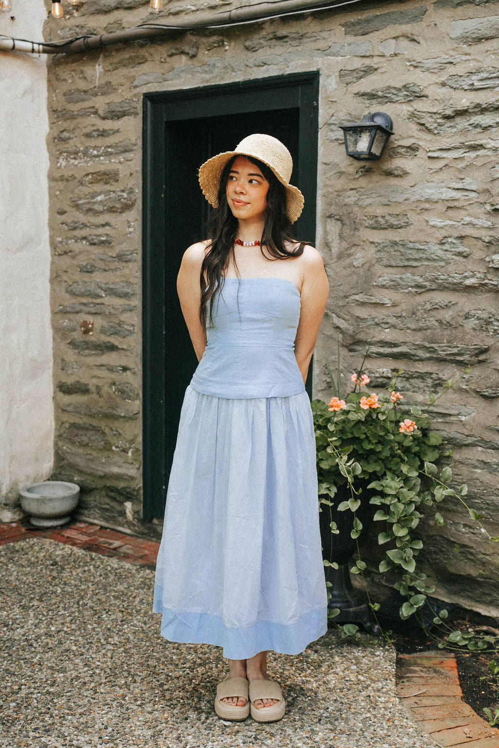 Weekend Social Midi Dress- Sky Blue