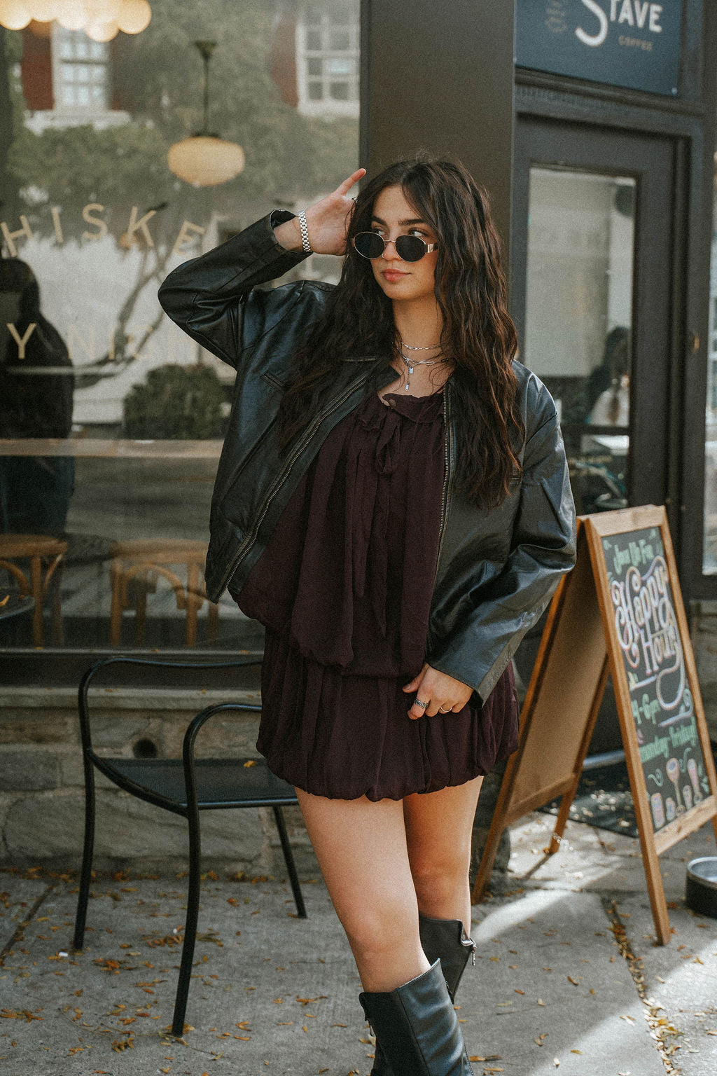 espresso mini dress Rena Ruffle Mesh Mini Dress in Espresso