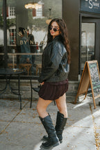 Mercer Faux Leather Jacket-Black