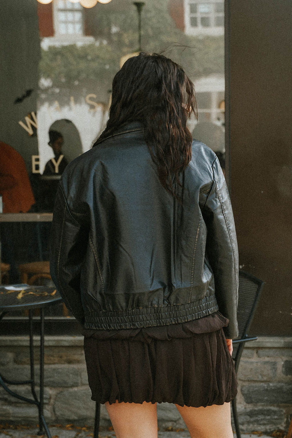 Mercer Faux Leather Jacket-Black