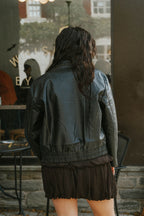 Mercer Faux Leather Jacket-Black