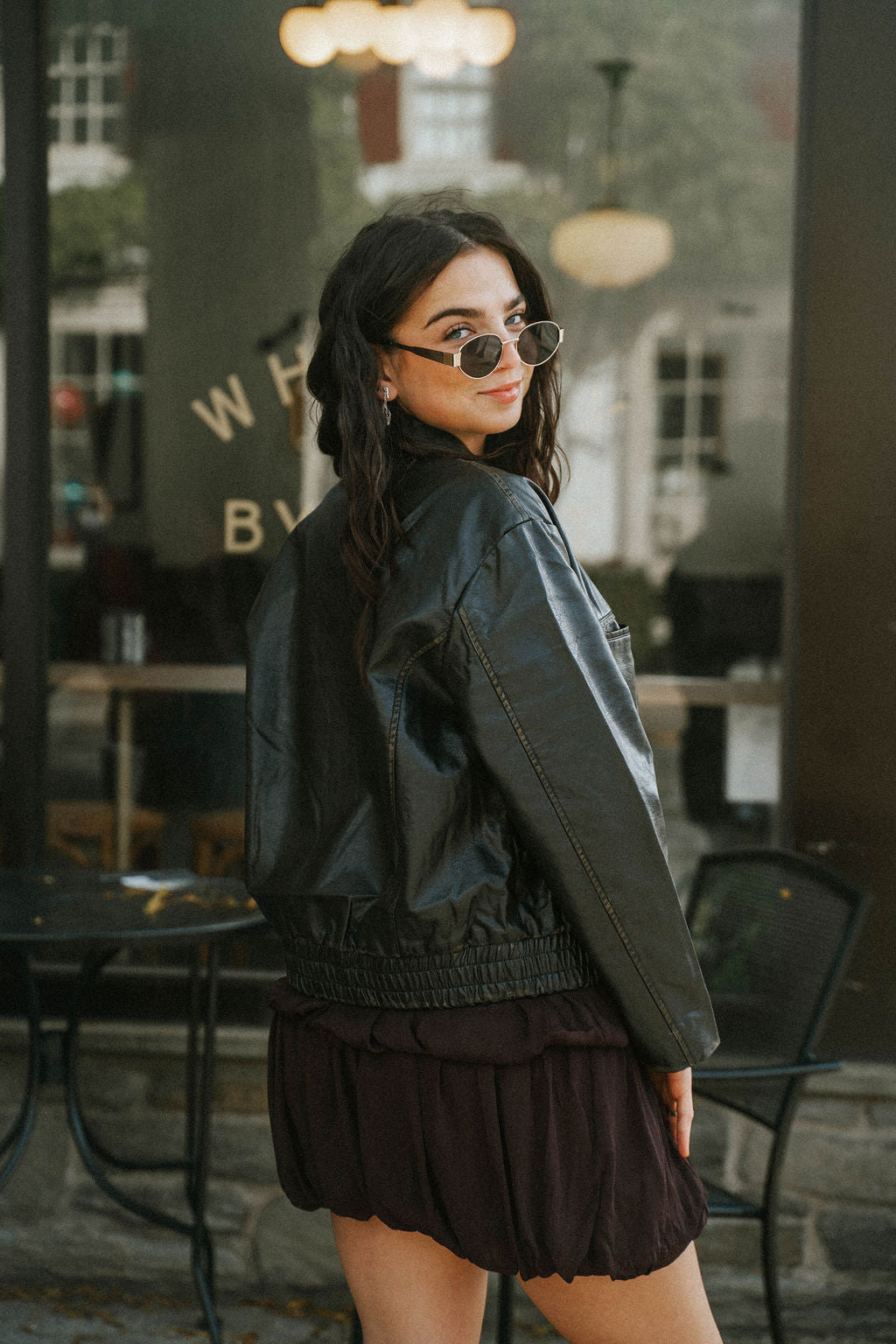 Mercer Faux Leather Jacket-Black