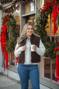 Cozy Love Sherpa Zip Vest- Chocolate