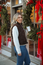 Cozy Love Sherpa Zip Vest- Chocolate