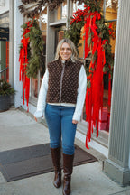 Cozy Love Sherpa Zip Vest- Chocolate