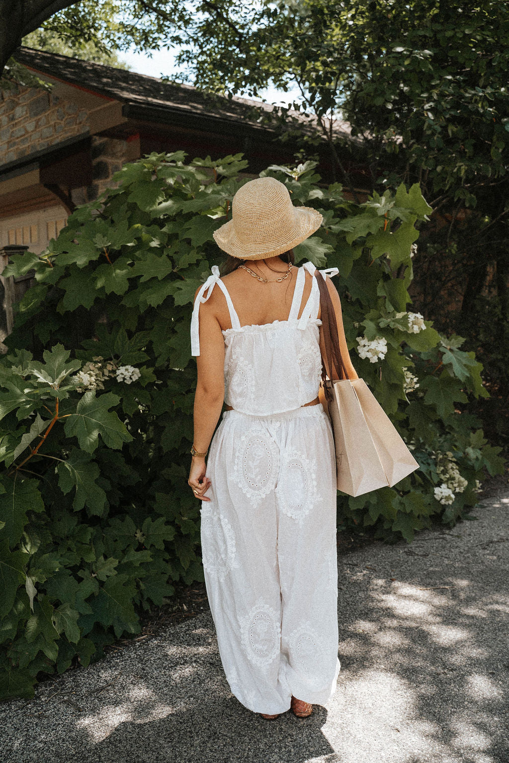 Boardwalk Eyelet Wide-Leg Pants
