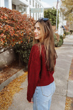 Burgundy Button Cardigan