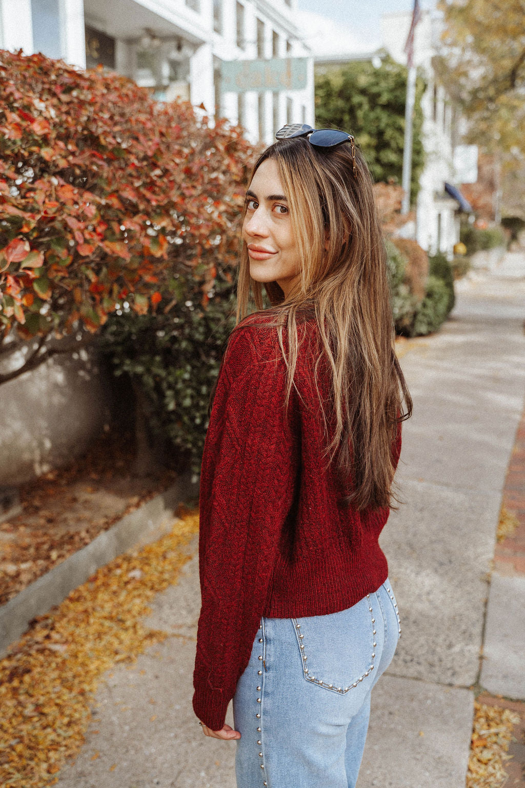 Burgundy Button Cardigan