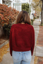 Burgundy Button Cardigan