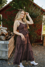Cocoa Meadow Ruffle Maxi Set