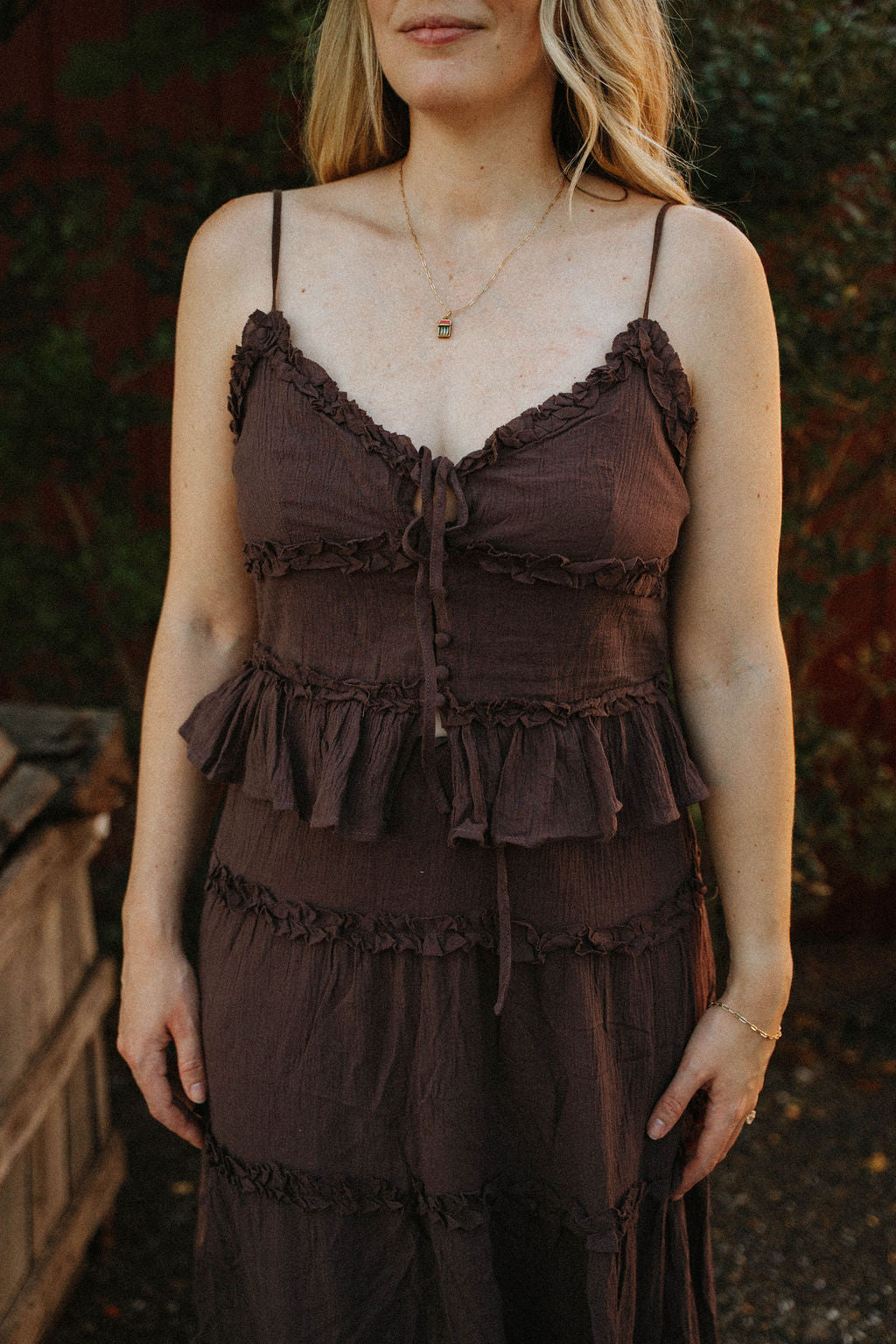 Cocoa Meadow Ruffle Maxi Set