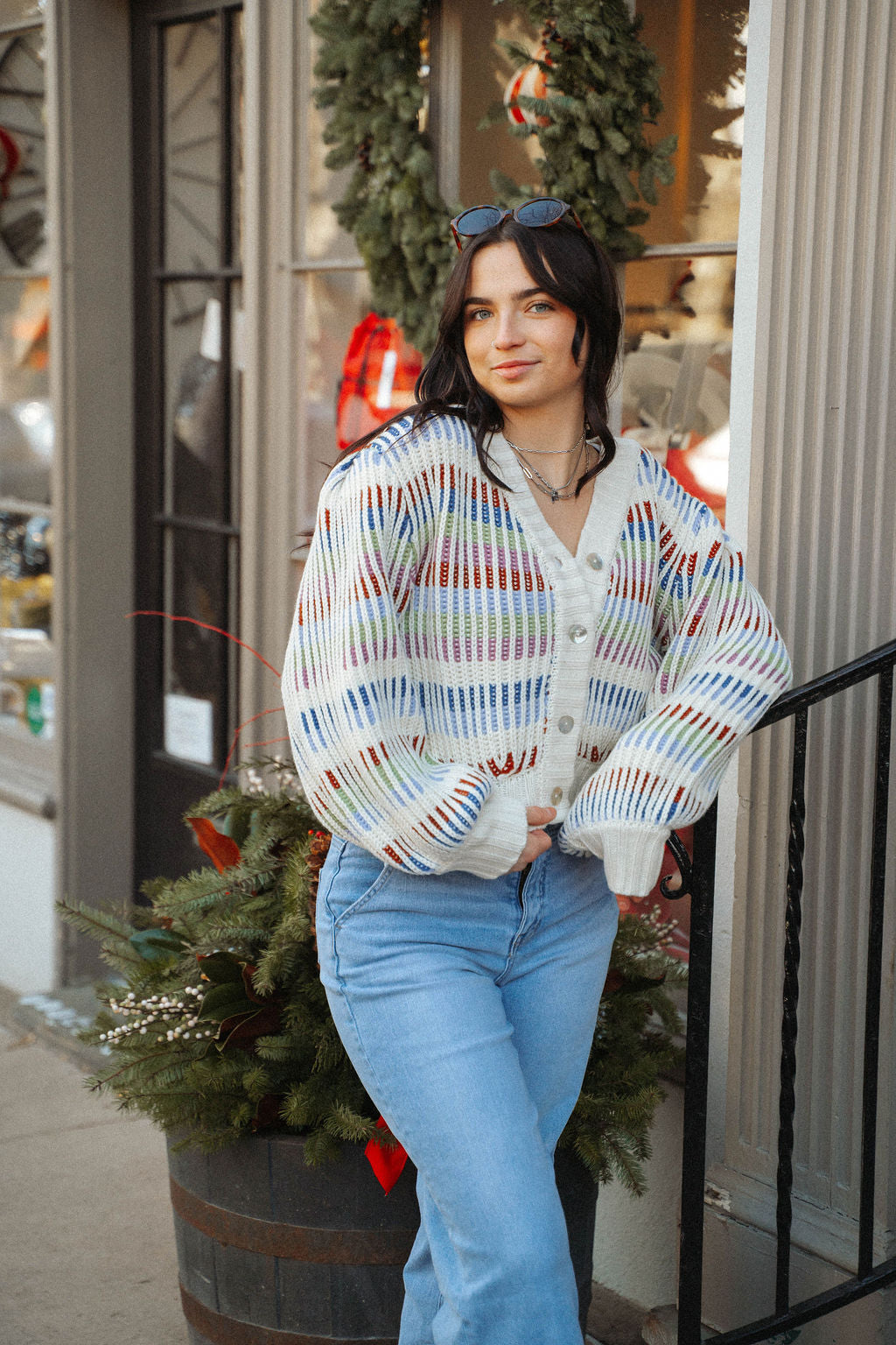 Winter Mosaic Chunky Cardigan Sweater