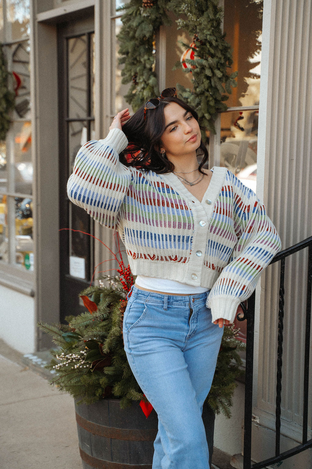 Winter Mosaic Chunky Cardigan Sweater
