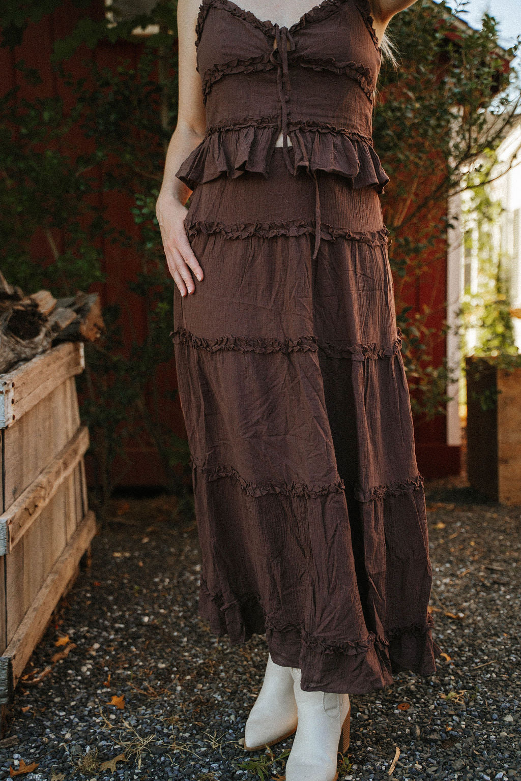 Cocoa Meadow Ruffle Maxi Set