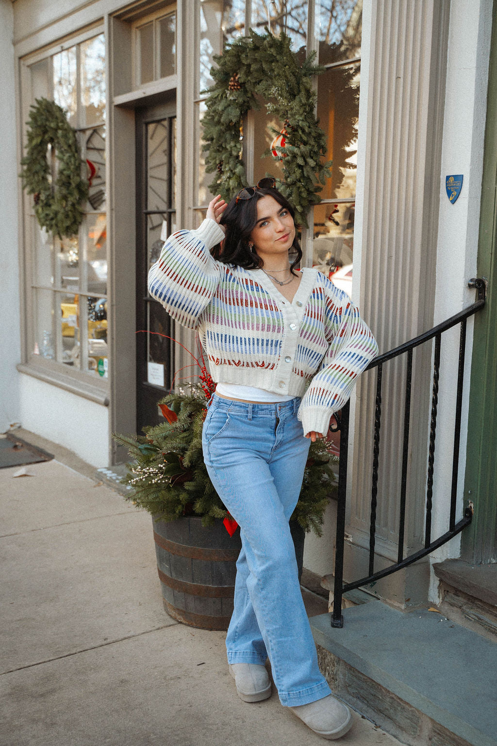 Winter Mosaic Chunky Cardigan Sweater