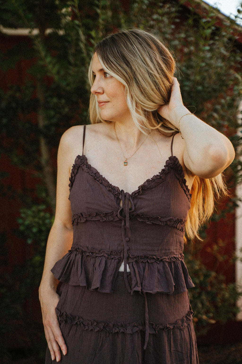 Cocoa Meadow Ruffle Maxi Set