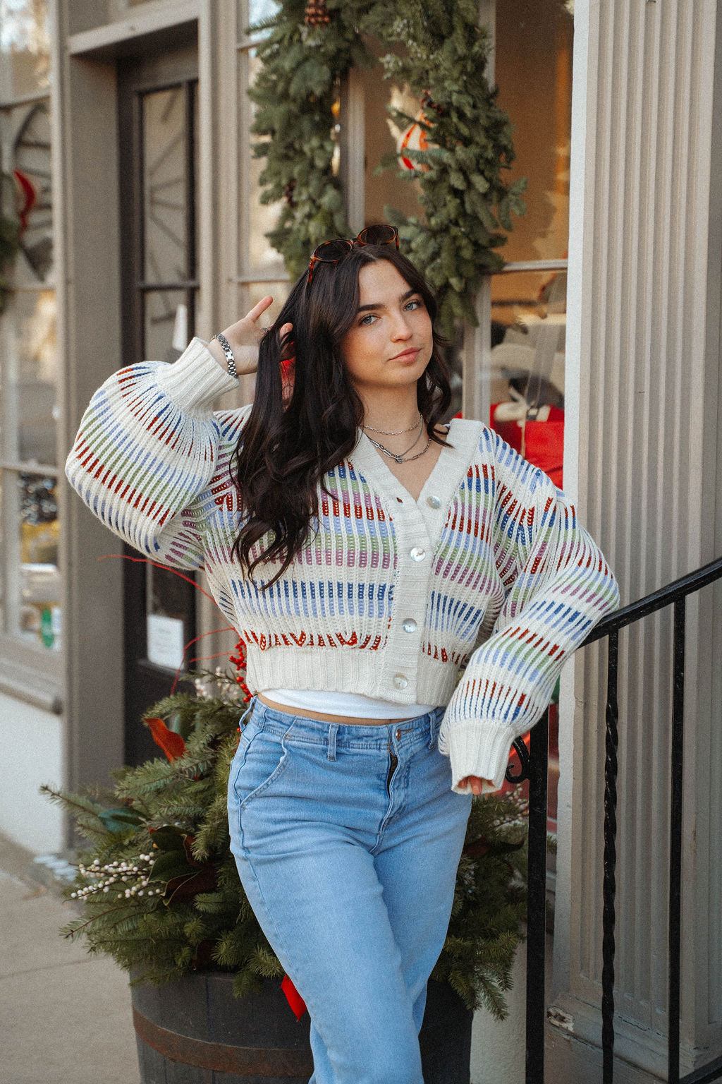 Winter Mosaic Chunky Cardigan Sweater