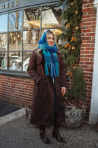 Frosted Cocoa Suede Duster Coat