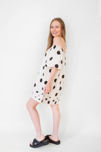 Large Polkadot Cream 100% Cotton Dress