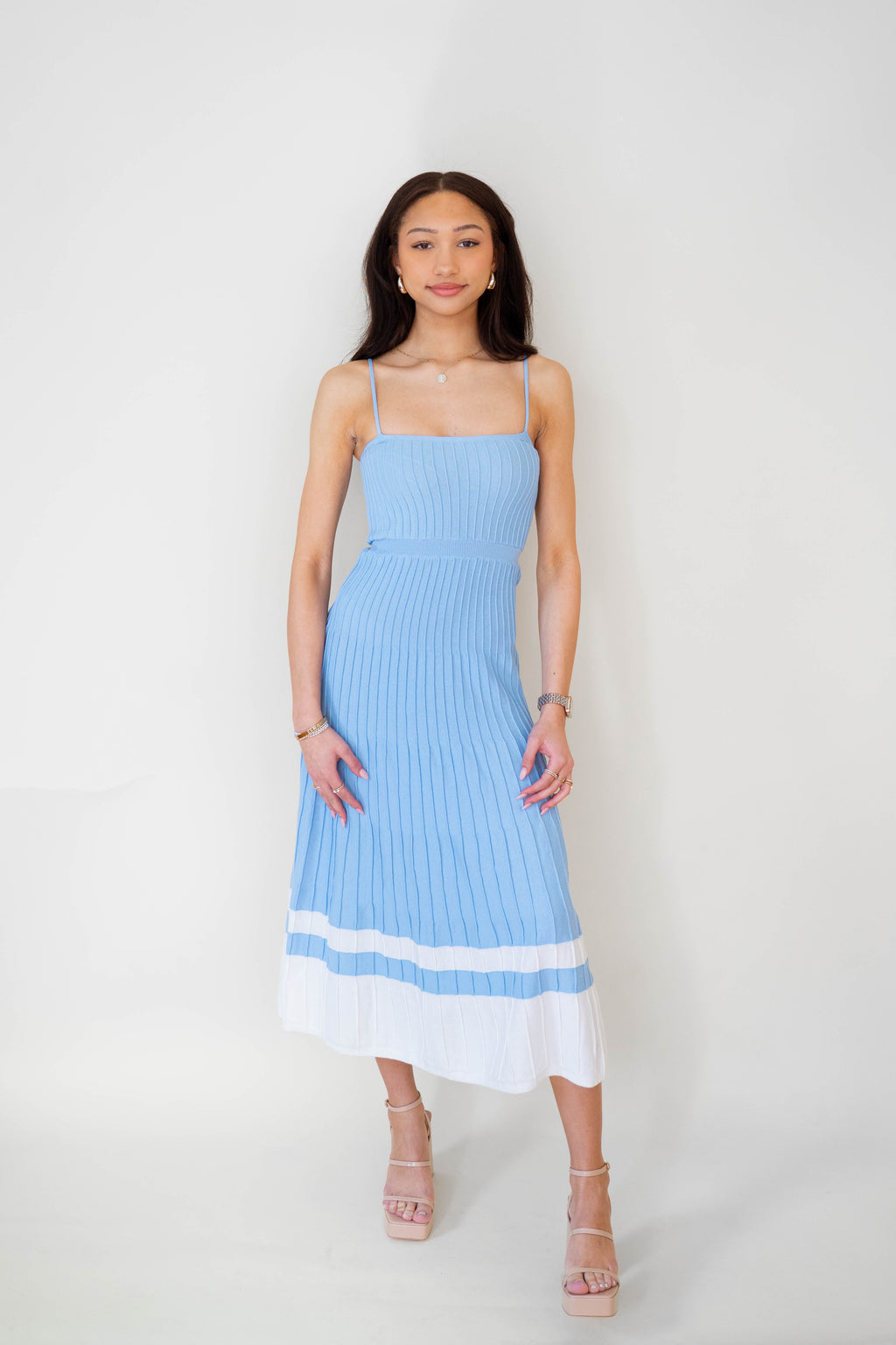 Periwinkle Blue Midi Dress Large