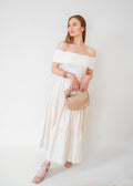 Cream Mix Media Cotton Dress