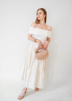 Cream Mix Media Cotton Dress