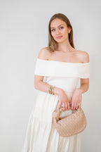 Cream Mix Media Cotton Dress