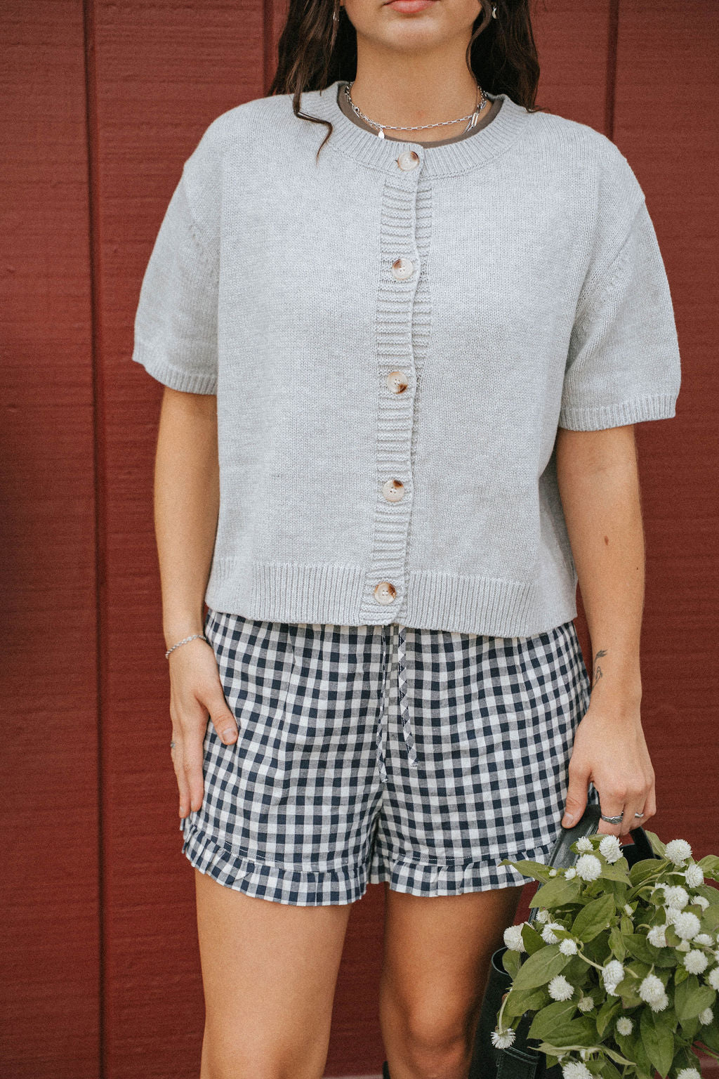 Brookhaven Knit Cardigan- Heather Gray