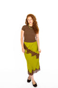 Midnight Olive Lace Midi Skirt