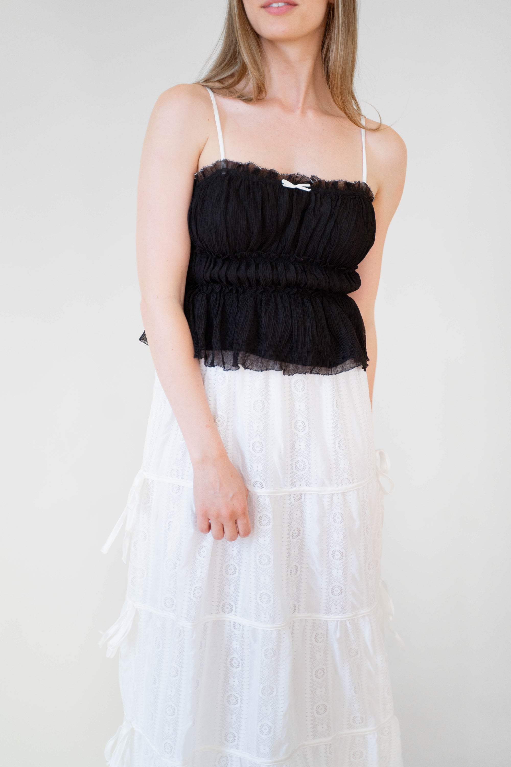 Bow Detail Chiffon Lined Top