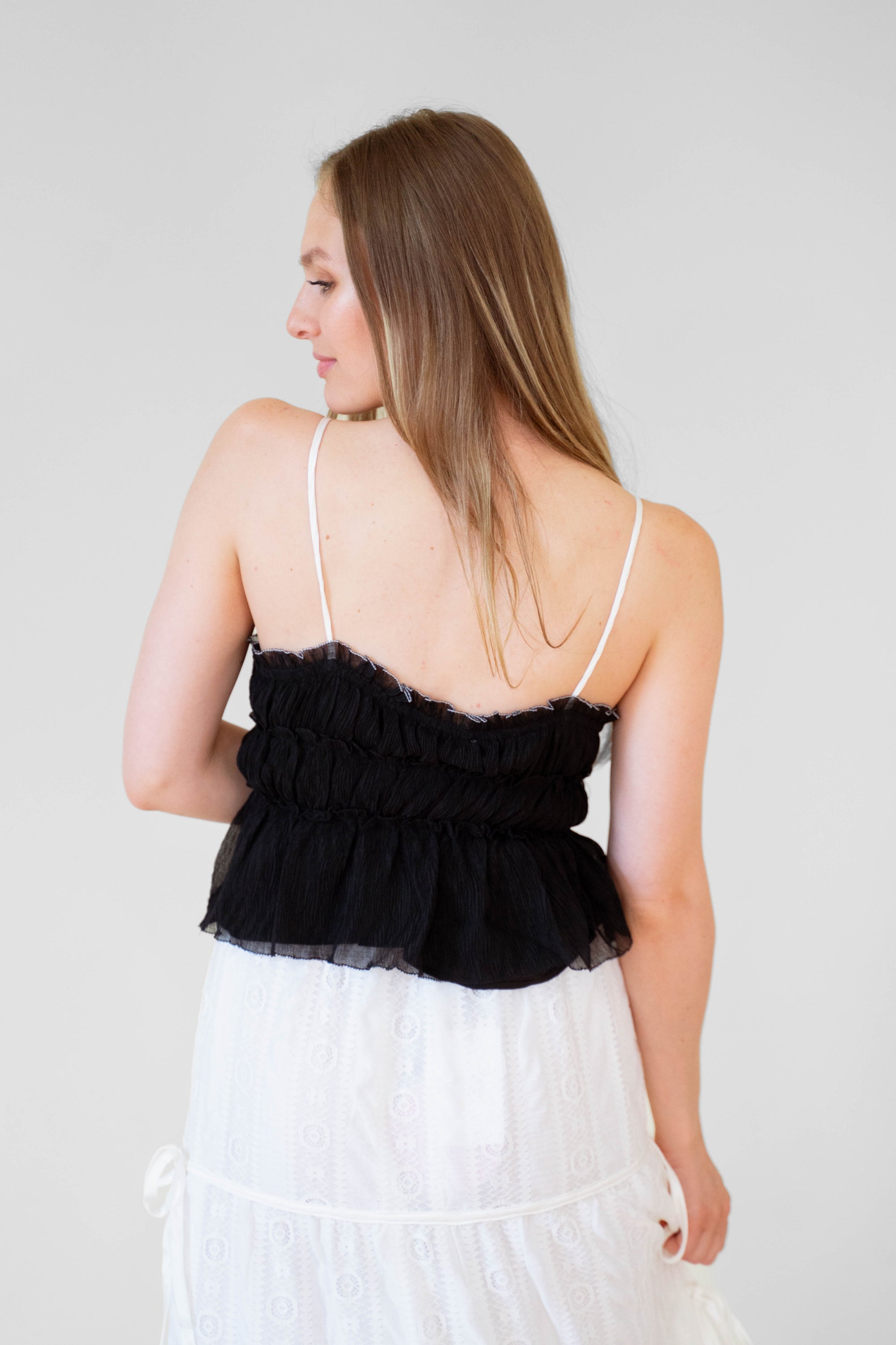 Bow Detail Chiffon Lined Top