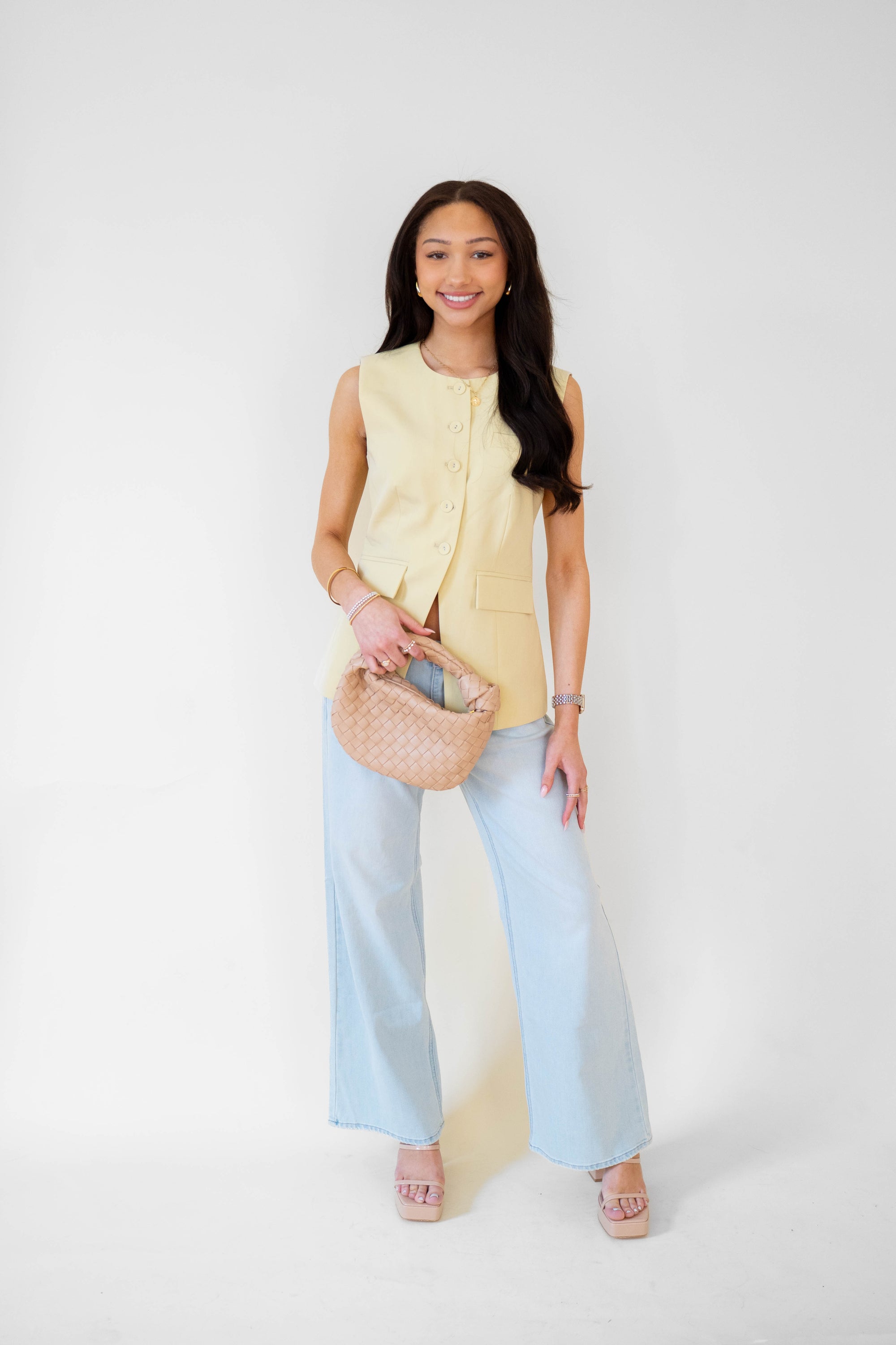 Yellow Buttercream Vest Top
