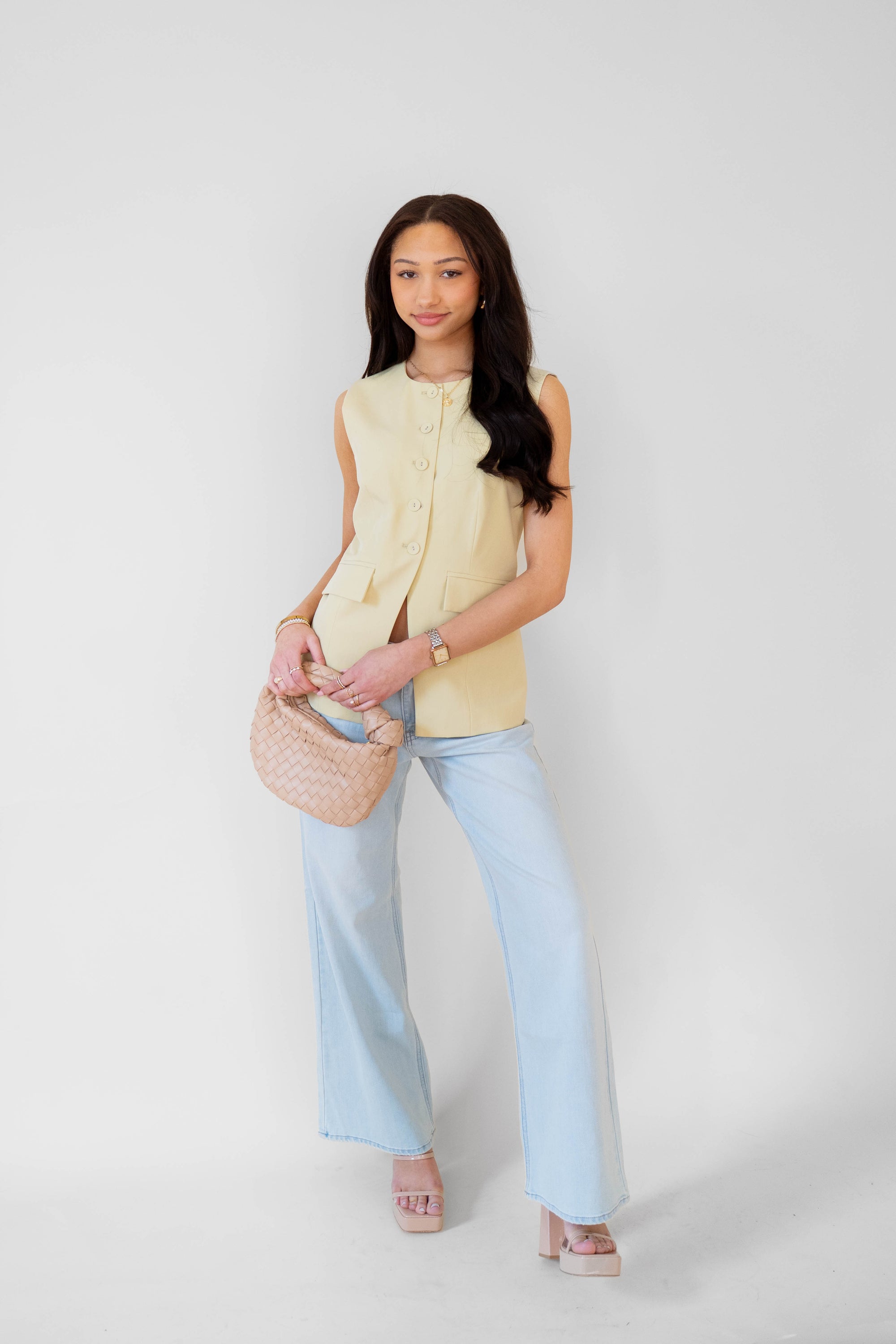 Yellow Buttercream Vest Top