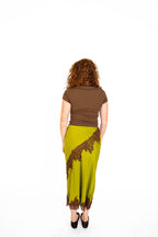 Midnight Olive Lace Midi Skirt