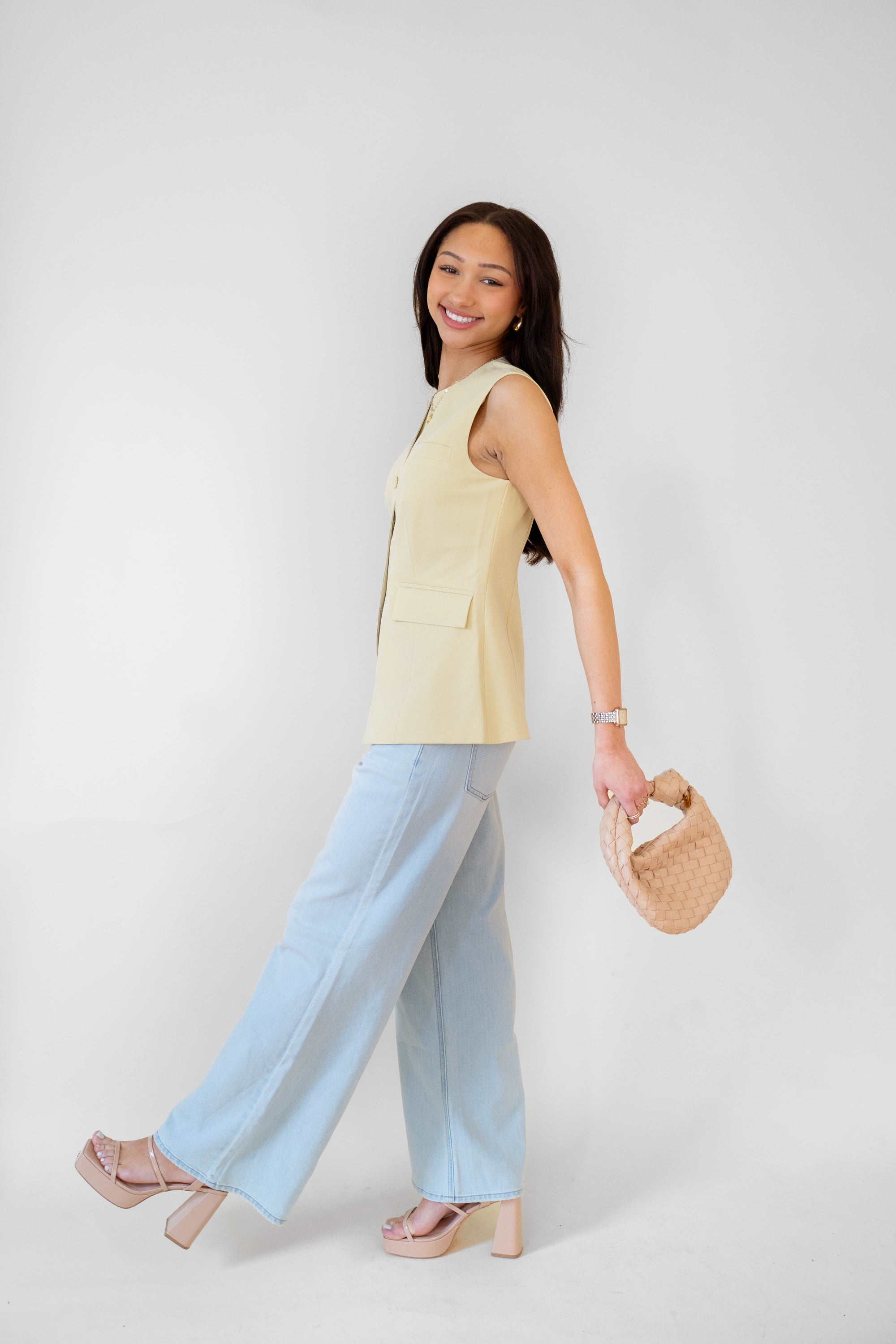 Yellow Buttercream Vest Top