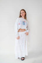 USA Patchwork Oversized Crewneck Top