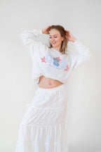 USA Patchwork Oversized Crewneck Top