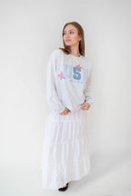 USA Patchwork Oversized Crewneck Top