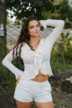 Cream Savannah Ruffle Top