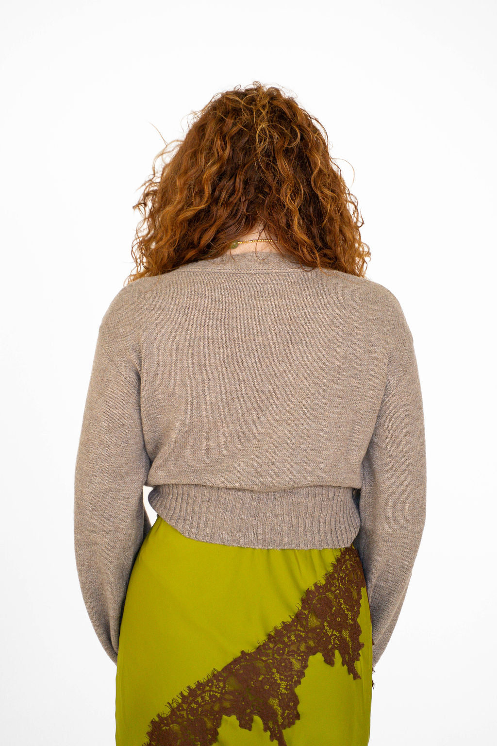 Mocha Wrap Tie Knit Sweater