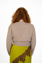 Mocha Wrap Tie Knit Sweater